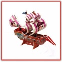 3d Paper Puzzle Pirate Ship Red Corsar - Curse of the Caribbean - Creative Calebou Paper Scale Model (Red Corsair)