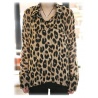  sommerleichte Sexy Leopard Bluse, Lang, Chiffon Gr??e L