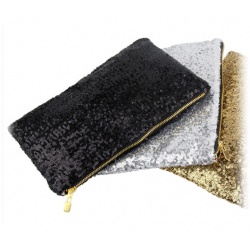 Abend,- Party und Theatertasche mit Pailetten Schwarz/Gold